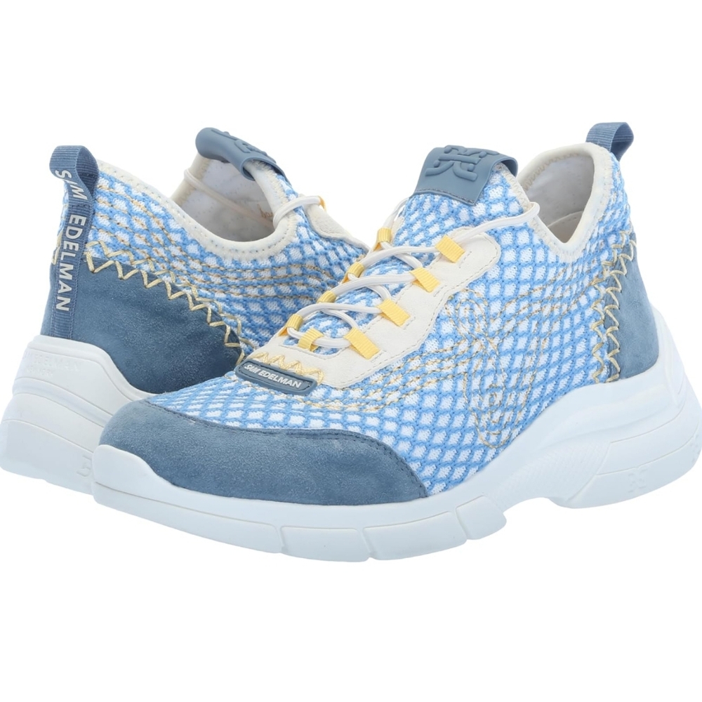 Sam Edelman Womens Chelsie Lace Up Knit Sneaker, Size 8